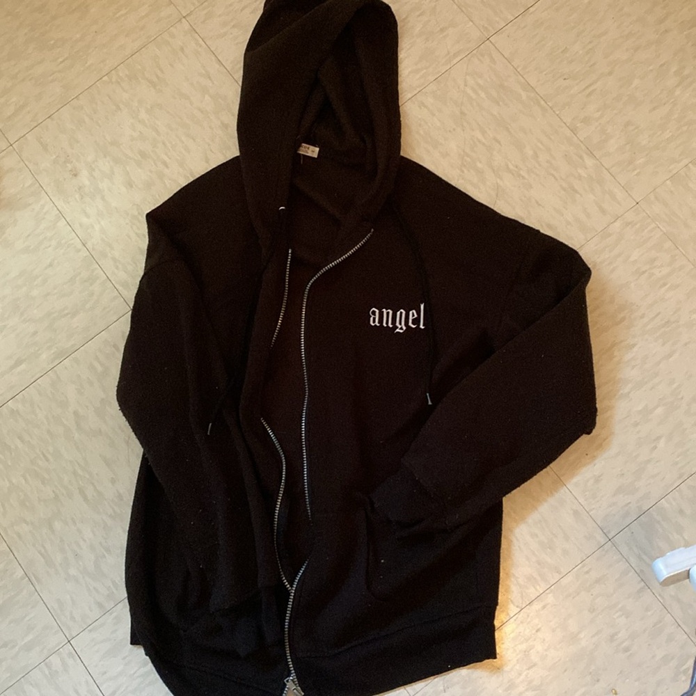 Ardene Embroidered Print Polyester Zip Up Hoodie